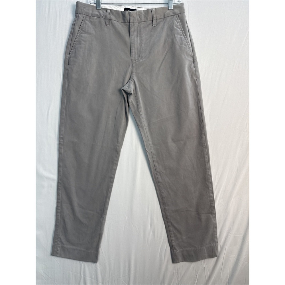 VINCE Pants Mens 31 Fits 28 Grey Flat Front Chino Cotton Stretch Business (1749)